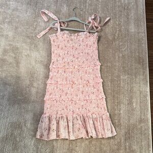 Katie J NYC Light Pink Floral Ruffle Dress Girls Evan Striped Floral Dress